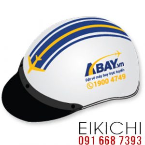In logo lên nón bảo hiểm quảng cáo theo yêu cầu làm quà tặng khách hàng