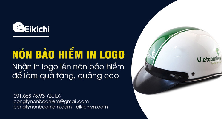 Dịch vụ in logo lên nón bảo hiểm quà tặng quảng cáo Eikichi